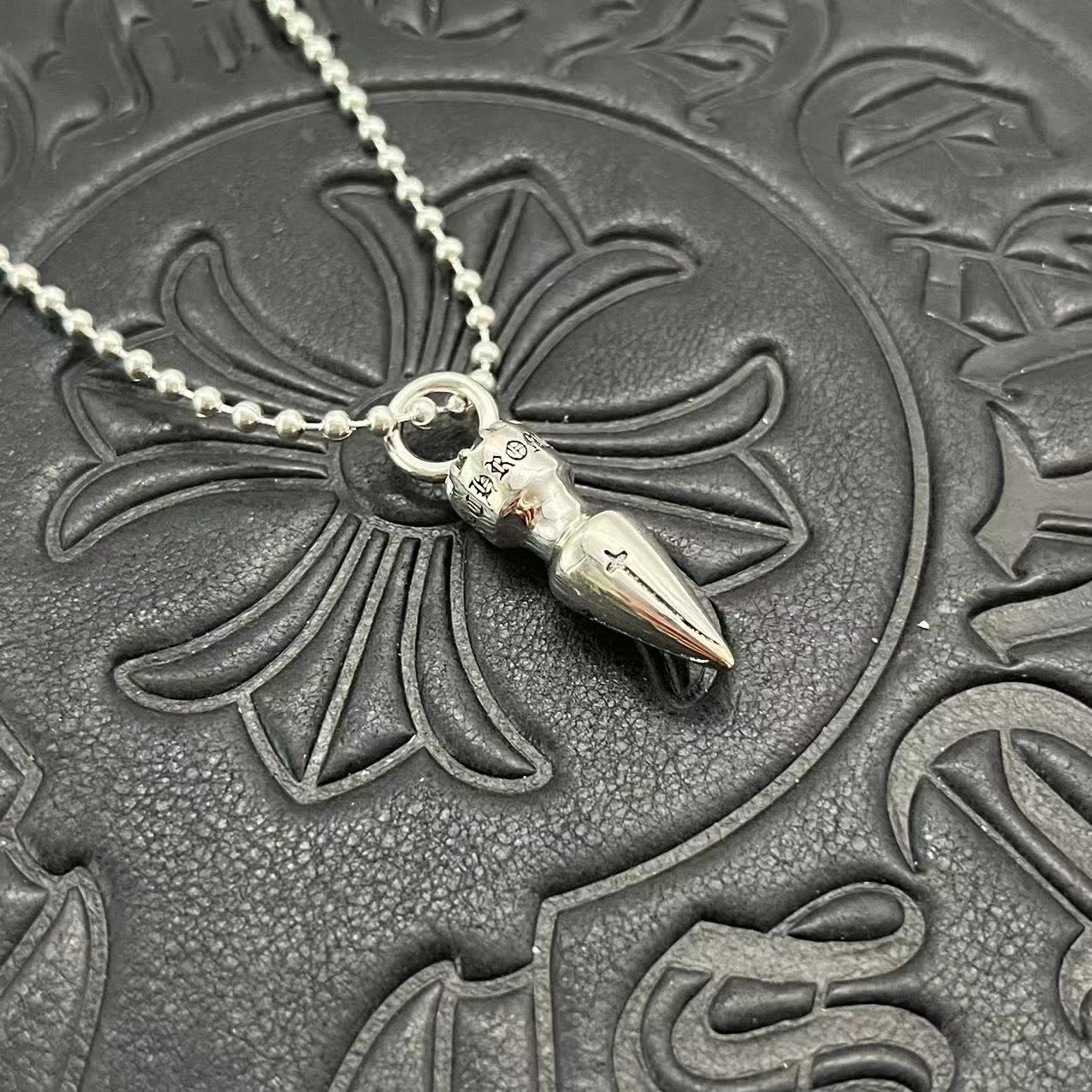 Chrome Hearts Silver Spike Pendant Necklace-CX030